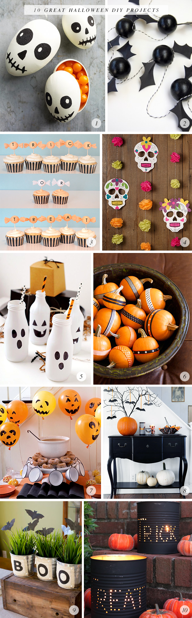 10 Great Halloween DIY Projects via Bubby and Bean