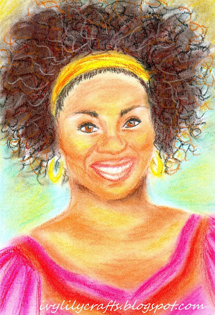 Mma Ramotswe pastel portrait painting