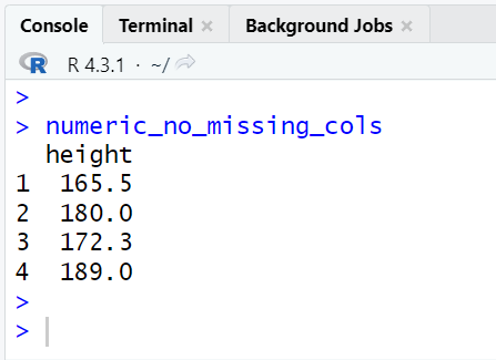 Extracting Numeric Columns with No Missing Values