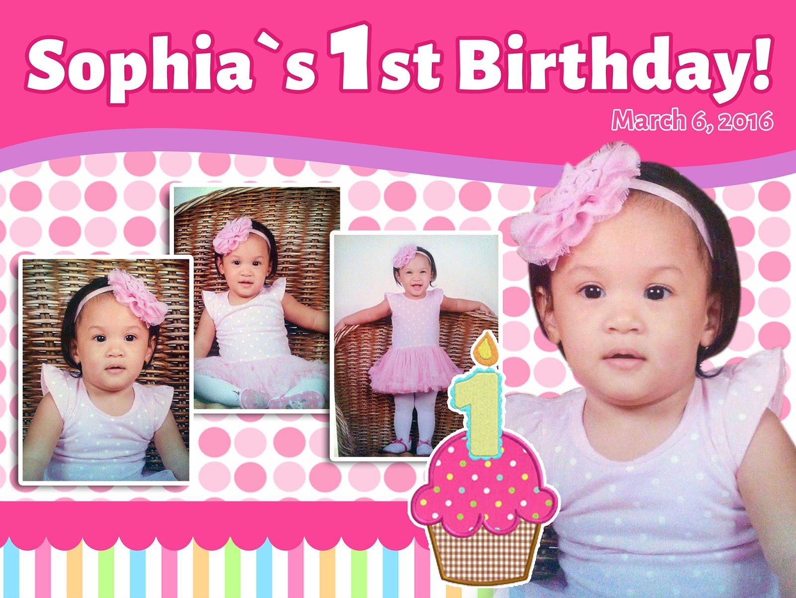 1st Birthday Tarpaulin And Invitation Of Sophia Artifactors