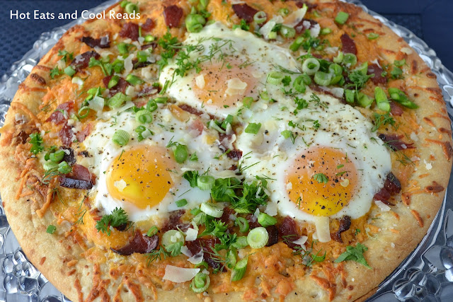 This is a unique and delicious breakfast or holiday brunch recipe! Plus, who doesn't love pizza anytime of day? Bacon & Asparagus Breakfast Pizza Recipe from Hot Eats and Cool Reads