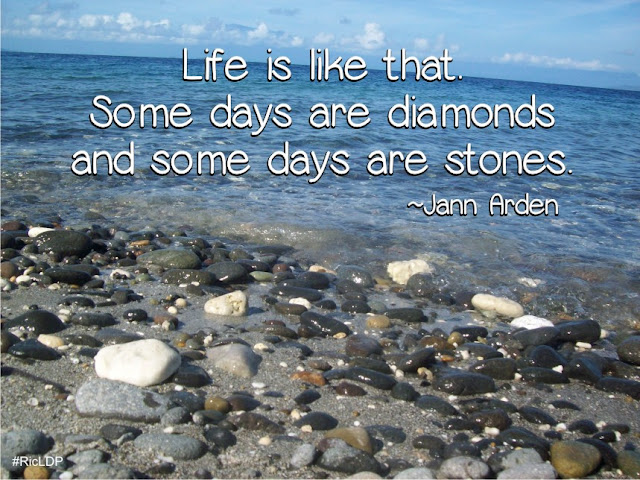 Life is like that. Some days are diamonds and some days are stones