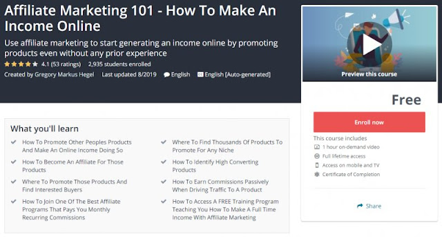 [100% Free] Affiliate Marketing 101 - How To Make An Income Online