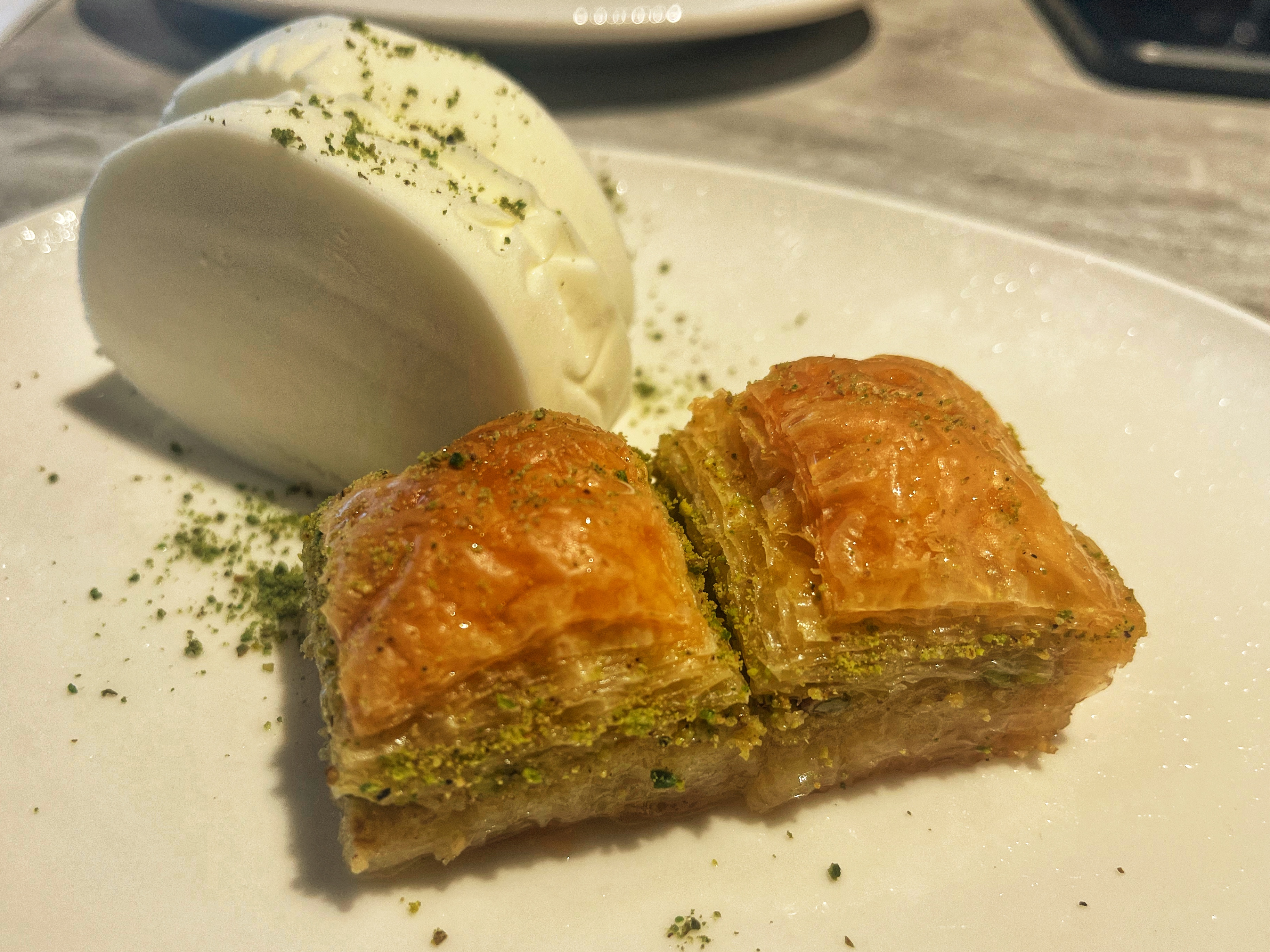 baklava and ice cream in Istanbul