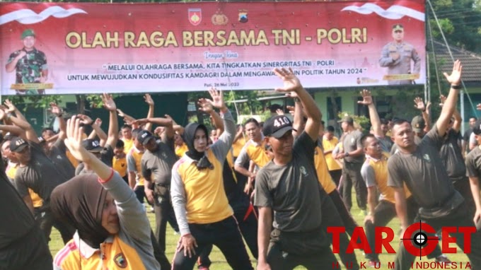Eratkan Sinergitas, TNI - Polri di Wilayah Kabupaten Pati Kembali Gelar Olahraga Bersama