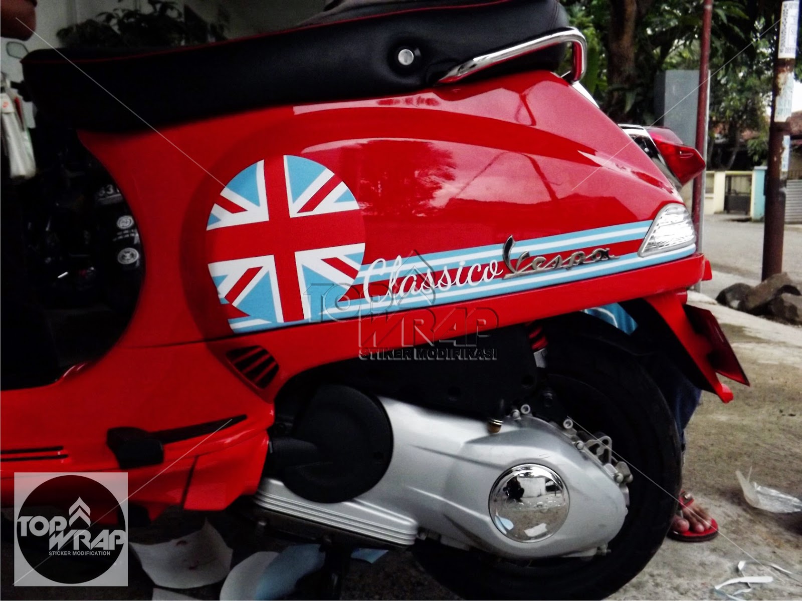 Stiker Motor Vespa England Flag Topwrap Stiker Modifikasi