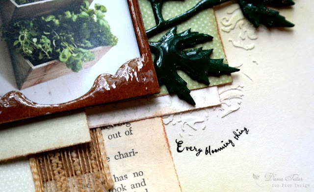 Rub-On SubTitle on a Spring Herb Garden Scrapbook Layout by Dana Tatar