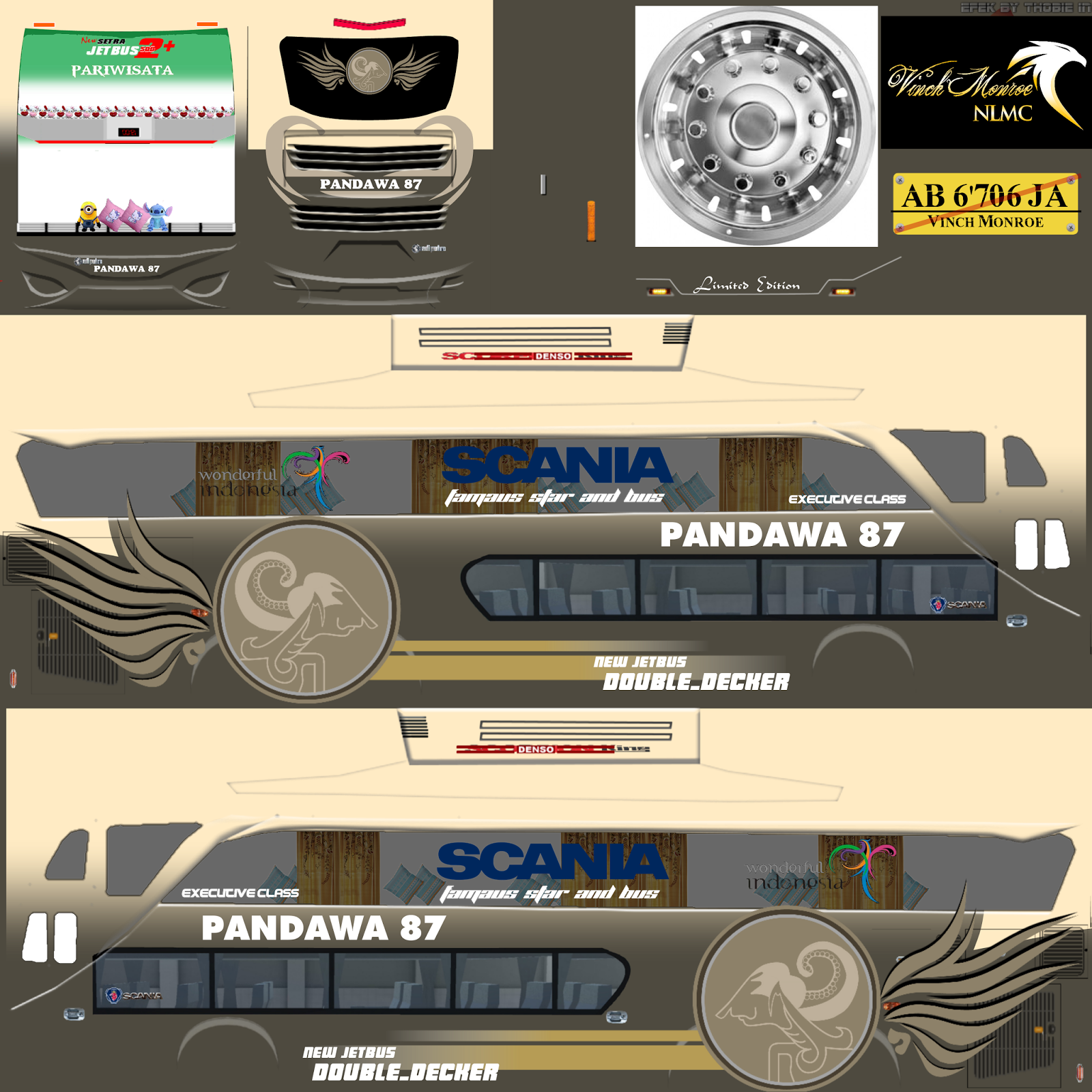 Livery Bus Simulator Indonesia Shd Double Decker Arena Modifikasi