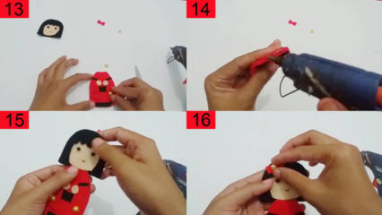 Cara Membuat Boneka Jepang  dari Kain Flanel  Beserta 
