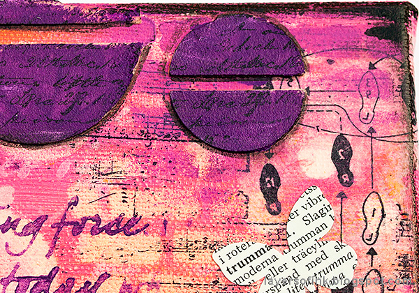 Layers of ink - Mixed Media Layers with Stencils and Stamps Canvas Tutorial by Anna-Karin Evaldsson, dictionary butterflies