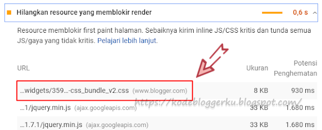 Cara Mengatasi CSS Blogger CSS Widget Bundle di PageSpeed Insights Google