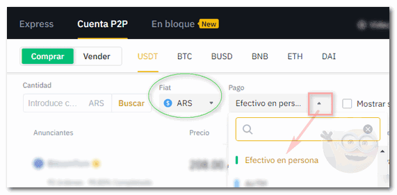 Filtrar Efectivo en persona - Locademia Cripto