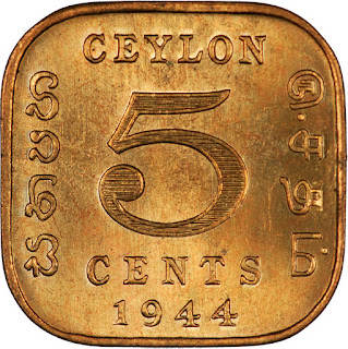  Ceylon Coins 5 Cents