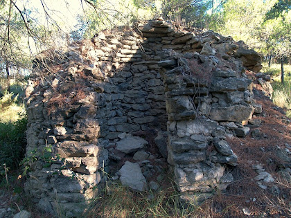 Segona barraca de vinya de les Vinyes Velles en la que s'aprecia l'enderroc del migdia