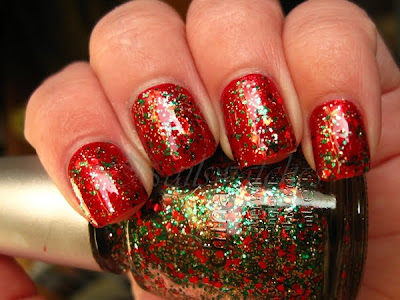 china glaze tis the season to be naughty and nice party hearty glitter nail polish christmas over opi smitten with mittens red nailswatches