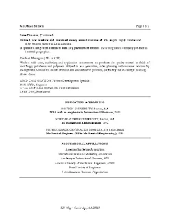 MBA Marketing Resume Template