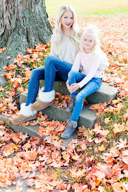 sweater fall fashion mom and me uggs fur lace up photography