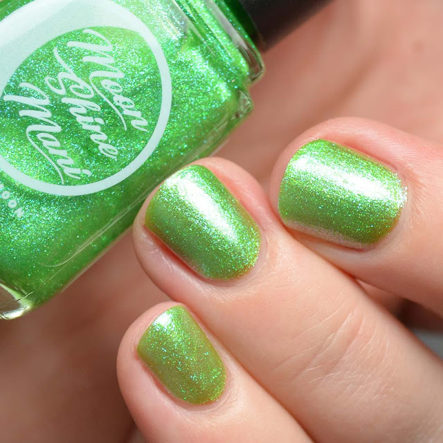 green shimmer nail polish