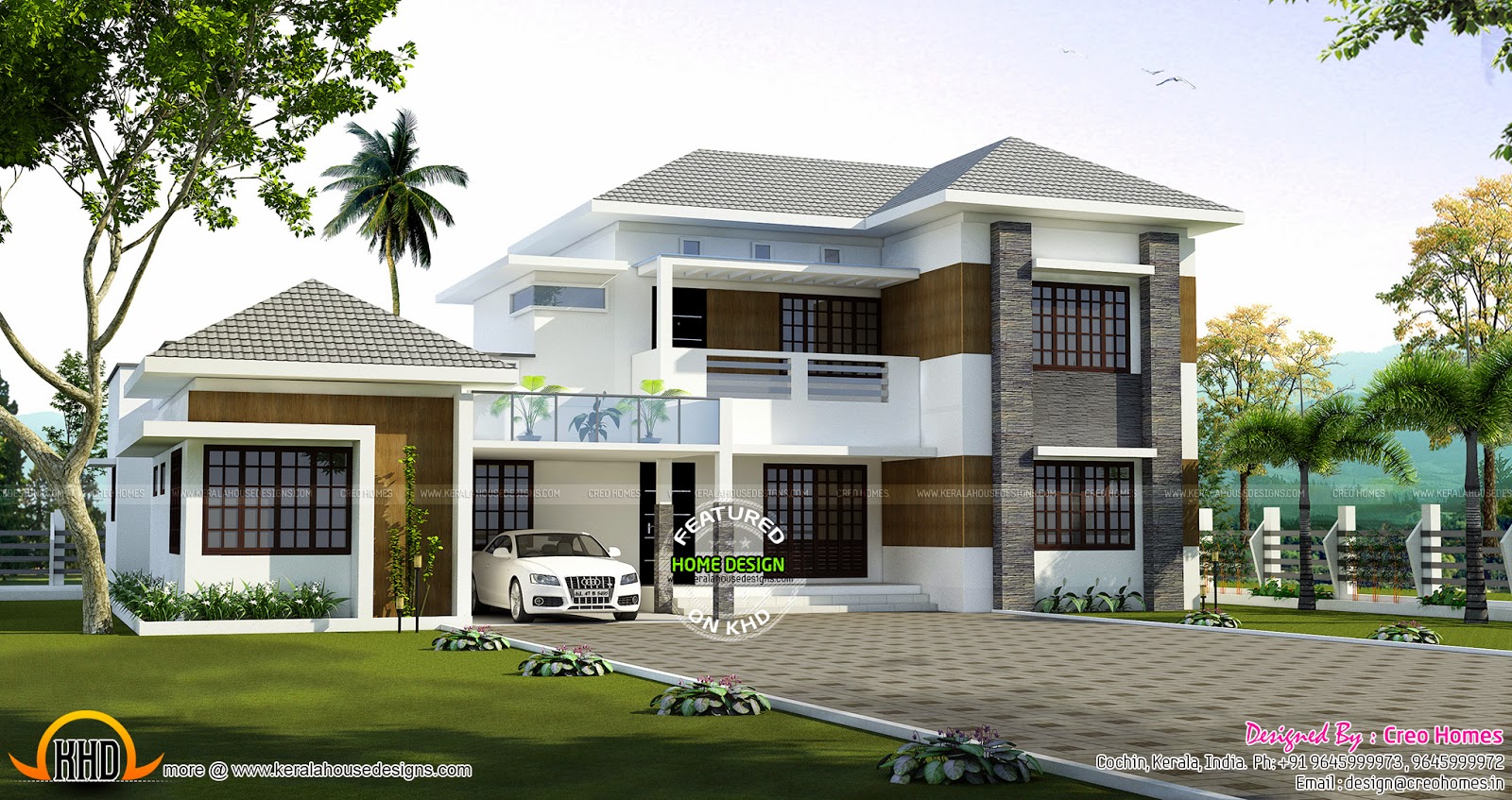 2809 square feet modern villa Kerala home  design  and 