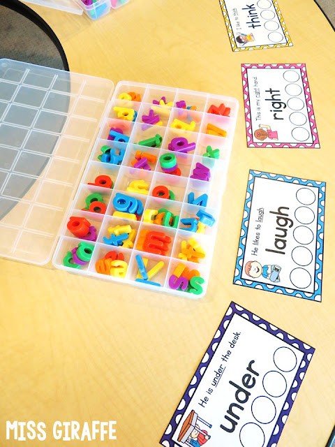 Sight words small groups lesson - put a sight words sentence card in front of each kids' spot and have them read it, build it, then pass... so much fun for learning sight words in first grade and kindergarten!