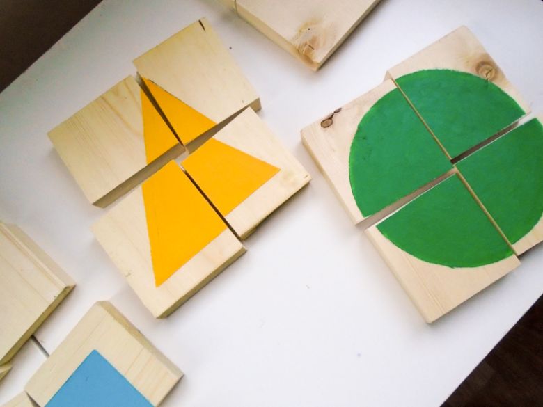 DIY wooden puzzle shapes