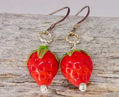 Strawberry Earrings by BayMoonDesign