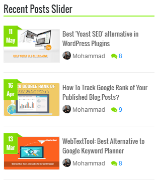Recent Posts Slider Gadget For Blogspot blogs