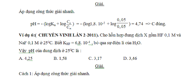 công thức tính nhanh pH và pOH - gia sư tại nhà - 3