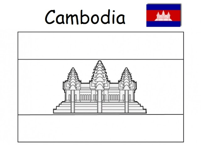 Download Geography Blog: Flag of Cambodia coloring page