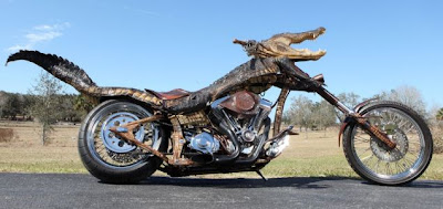 Gator Bike covered in Alligator skin to the rescue