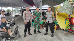 Polsek Sindang dan Koramil Kawal Kegiatan Masyarakat Disertai Hiburan Singa Depok