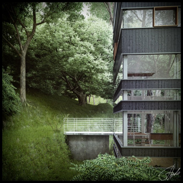 Japanese House in the Forest