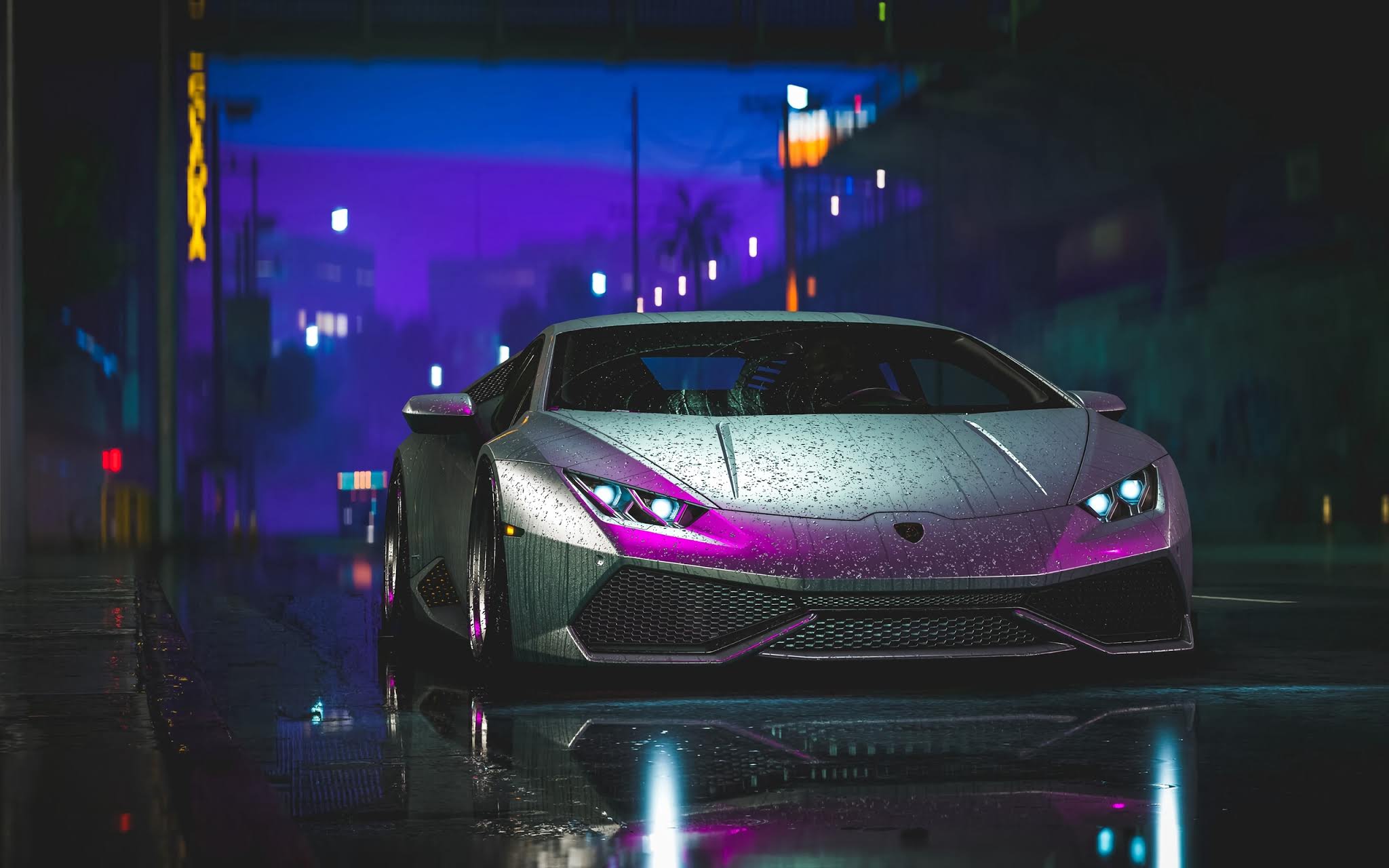 Lamborghini Aventador in the Rain