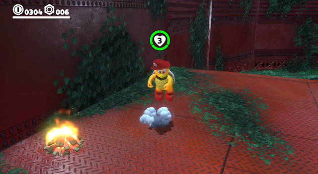 Super Mario Odyssey Fire Bro captured transformation possessed jumping hop fire hopping