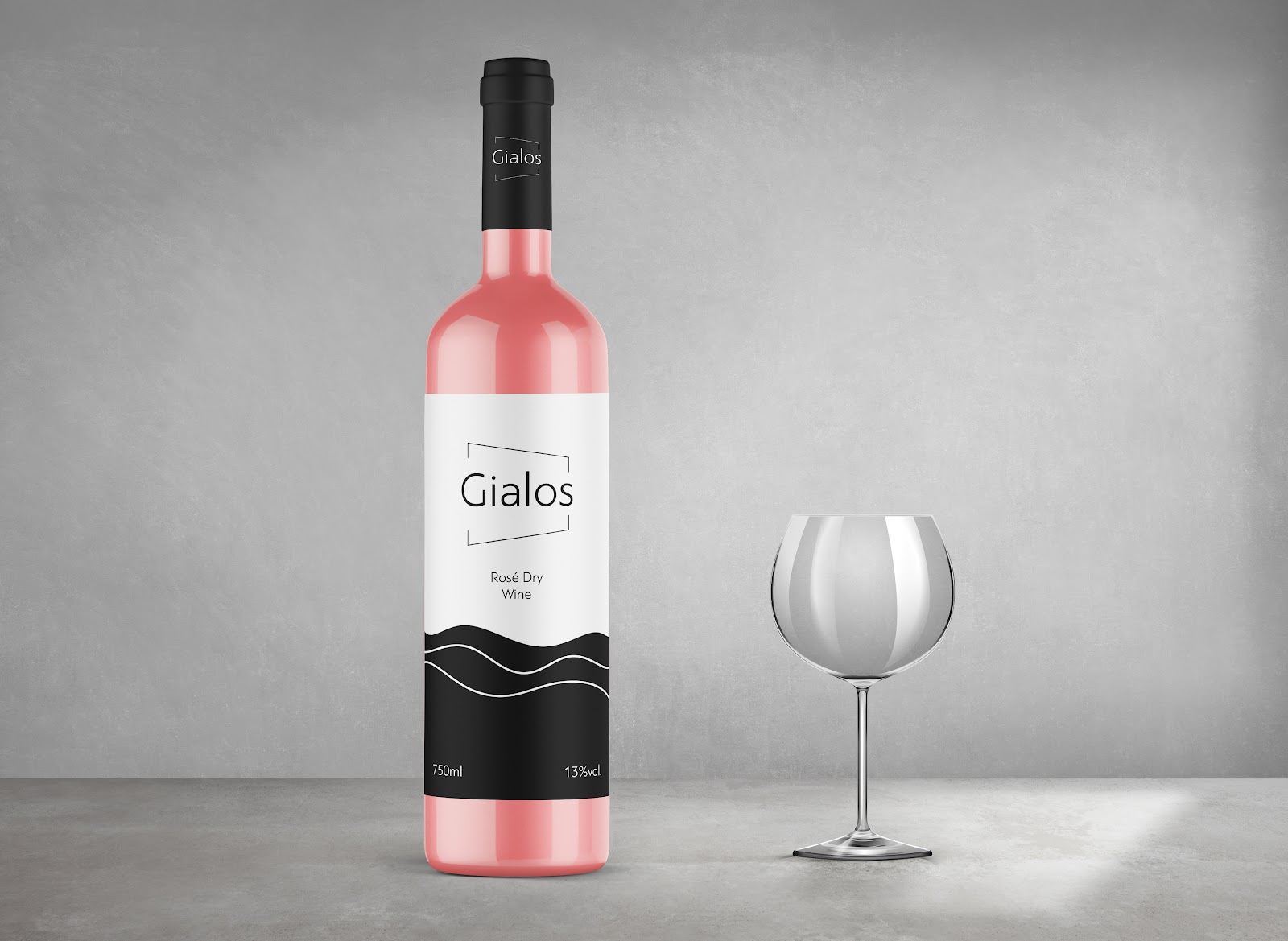 Σχεδιασμός και επιμέλεια ετικέτας για τo κρασί ''Gialos''.