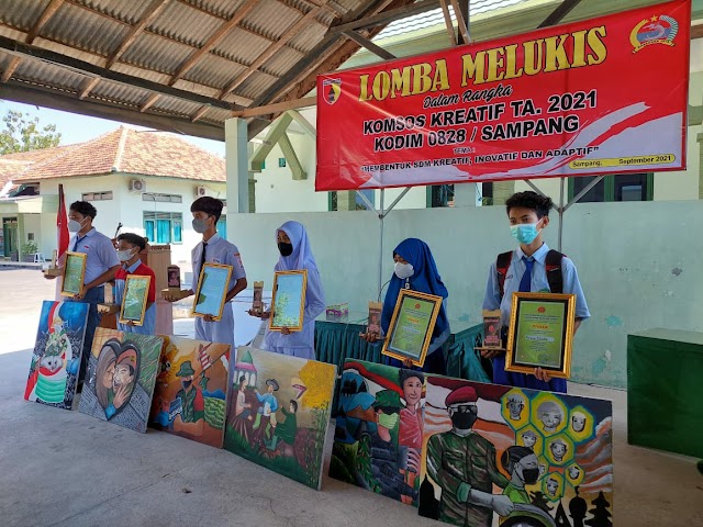 Kodim Sampang Gelar Lomba Seni Lukis Komsos Kreatif TA. 2021