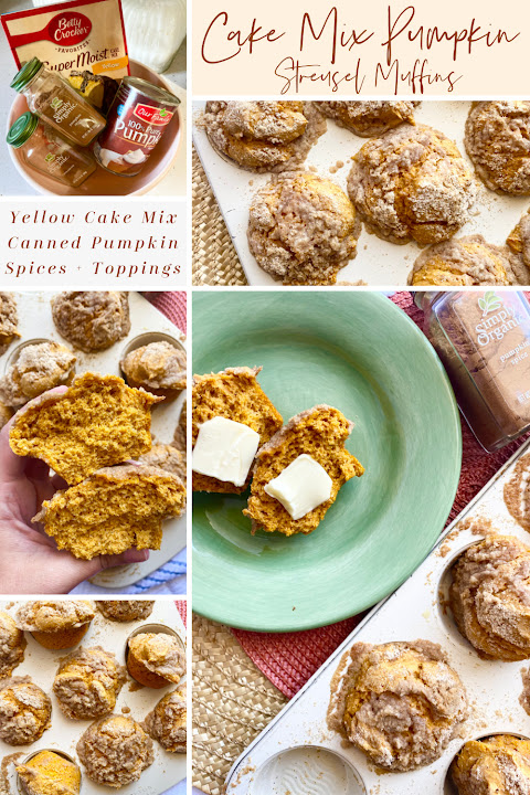 Cake Mix Pumpkin Streusel Muffins