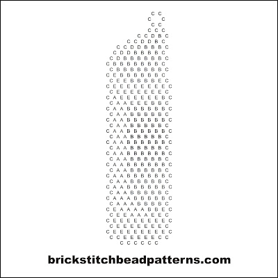 Free brick stitch seed bead earring pattern letter chart.