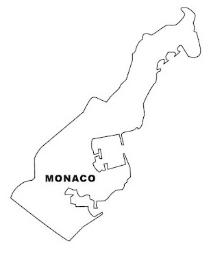 Mapa de Mónaco para colorear