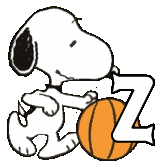 Abecedario Animado de Snoopy Jugando Baloncesto.