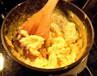 scrambling eggs to add to Chinese Fried Rice