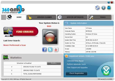 360 Amigo System Speedup v1.2.0.6400 Free Download