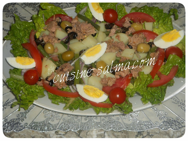   سلطة, نيسواز, بطريقة, سهلة ,وسريعة, salade niçoise