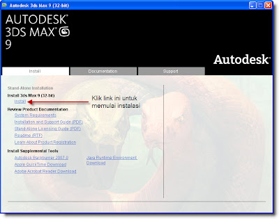 Memulai instalasi 3dsmax 9