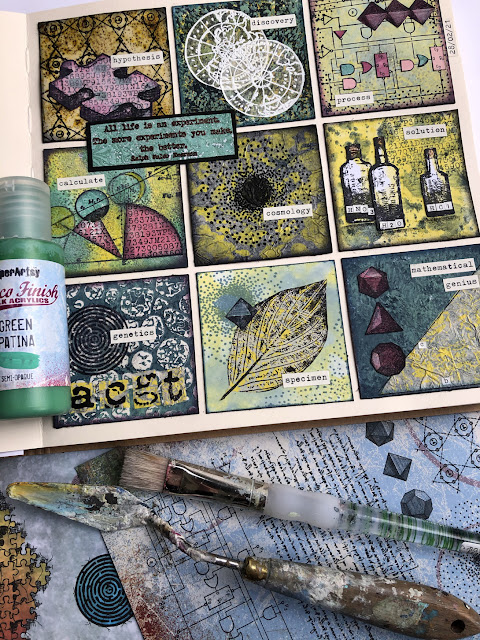 Science Journal page with PaperArtsy stamps