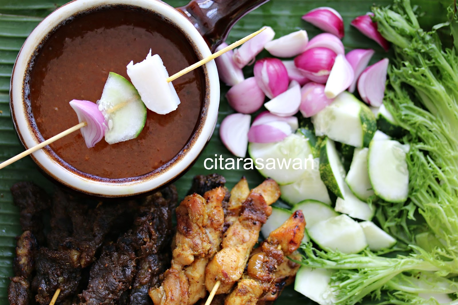 Satay, Nasi Himpit, Kuah Kacang yang sangat Sedap ~ Resepi 