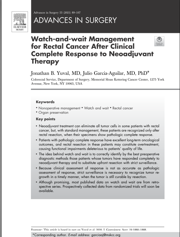 [download]Watch-and-wait Management for Rectal Cancer After Clinical Complete Response to Neoadjuvant Therapy [pdf]