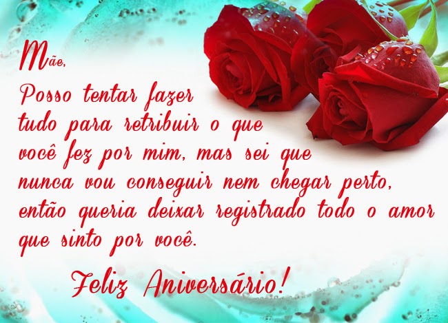 Feliz Aniversário Mãe! Minha vida pela sua Mensagens com Amor