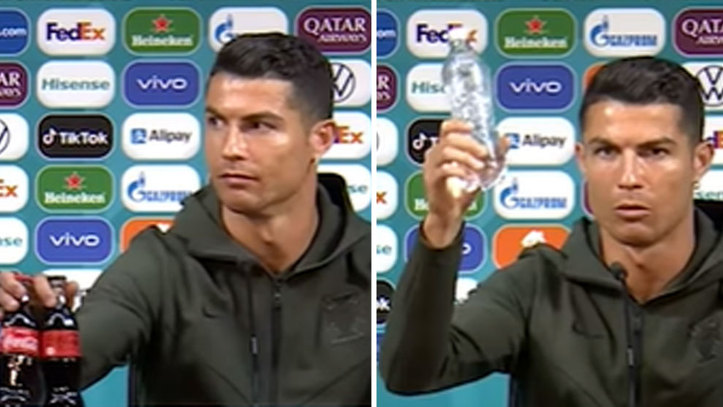 ronaldo singkirkan coca cola