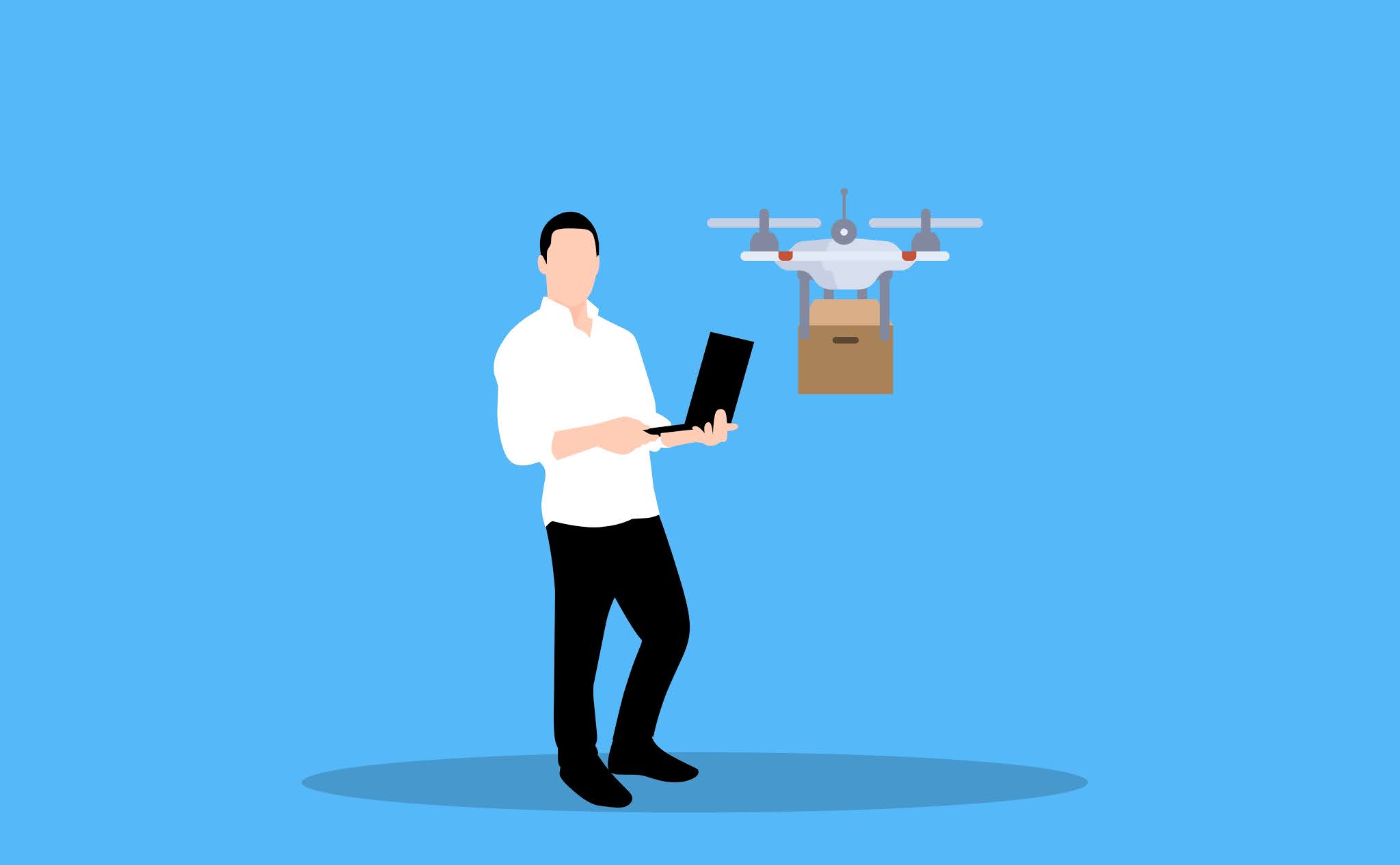 Illustration of drone delivery service